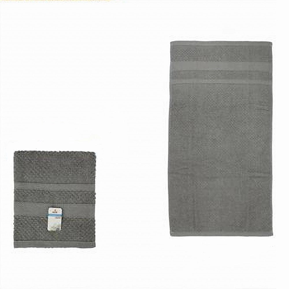 Trade Shop - Asciugamano Da Bagno Ospite In Cotone Morbida 30x50 Cm 65 Gr Colore Grigio 79499 -