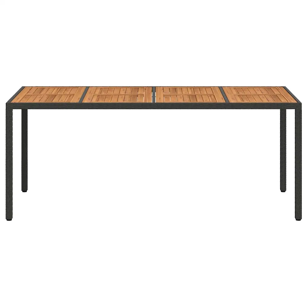 Tavolo da Giardino Nero 190 x 90 x 75 cm polyrattan