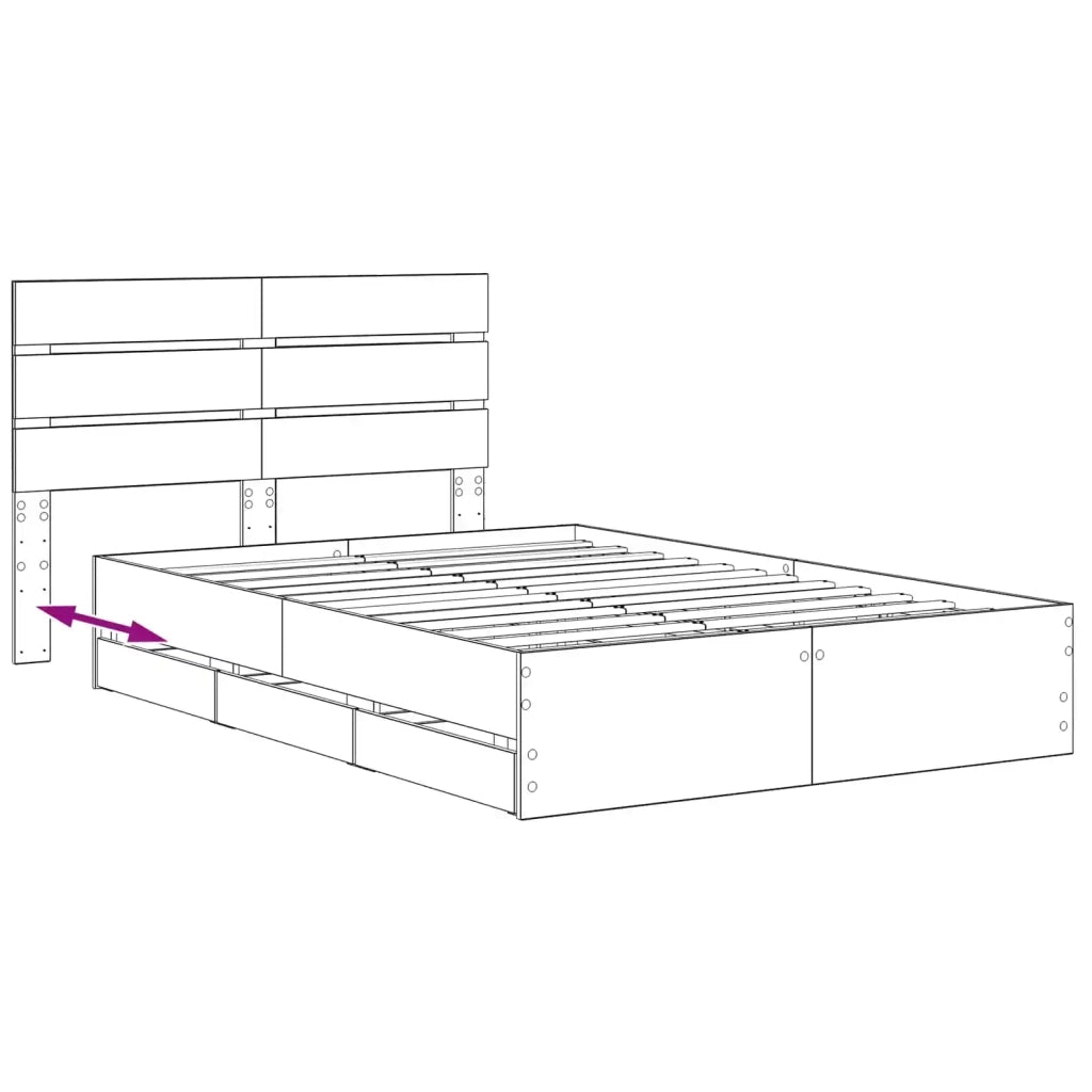 Bed Frame with Storage and Headboard Artisan Oak 160 x 200 cm 3445810