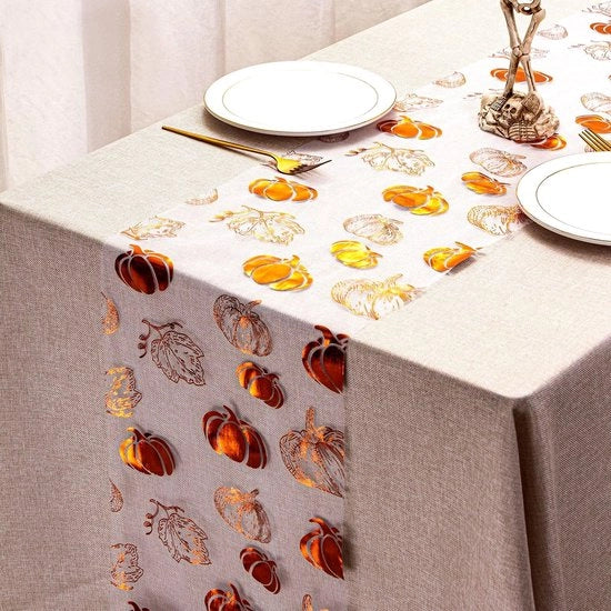 Tappeto decorativo per Halloween - 28 x 275 cm - Polyester - Adatto per decorazioni autunnali con foglie di zucca/rosmarino