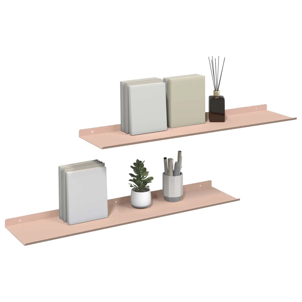 Mensola sospesa 2 pcs Rosa 80 x 18 x 2,5 cm Acciaio 8004034