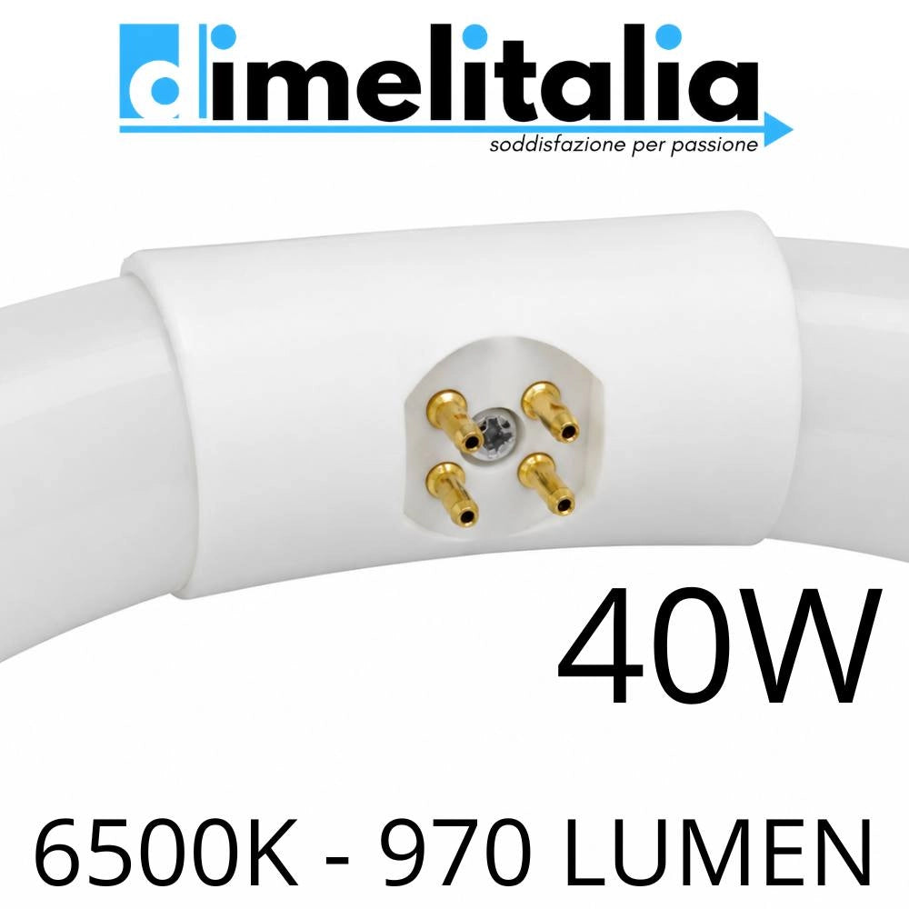 Tubo fluorescente circolare t9 trifosforo per illuminazione 6500k *** watt 40 watt, confezione 1