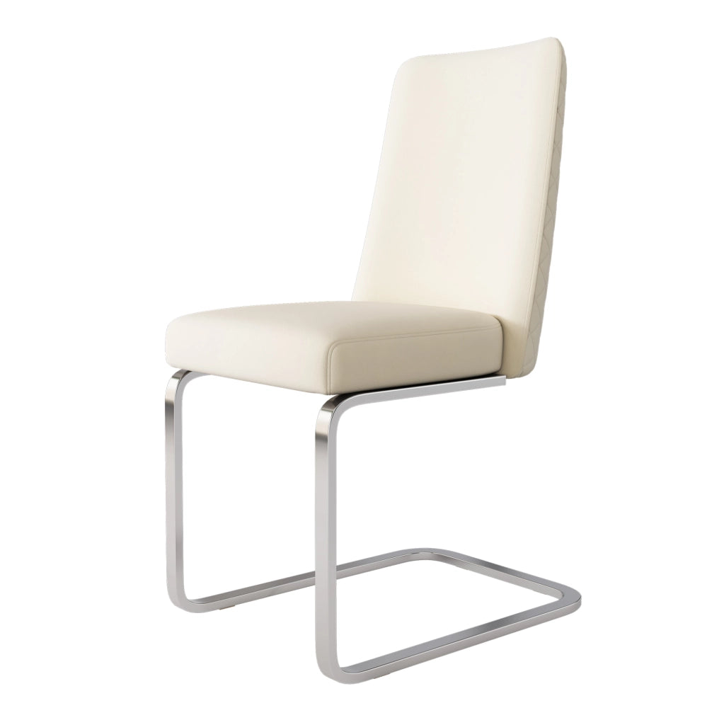 Set di 2 sedie da pranzo 63.5x63.5x47.63 cm con schienale a rombi in velluto beige