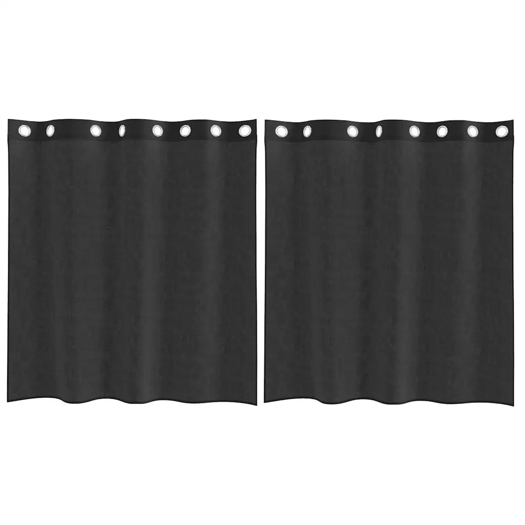 vidaXL Tende in Voile con Occhielli 2 pz Nero 140x140 cm