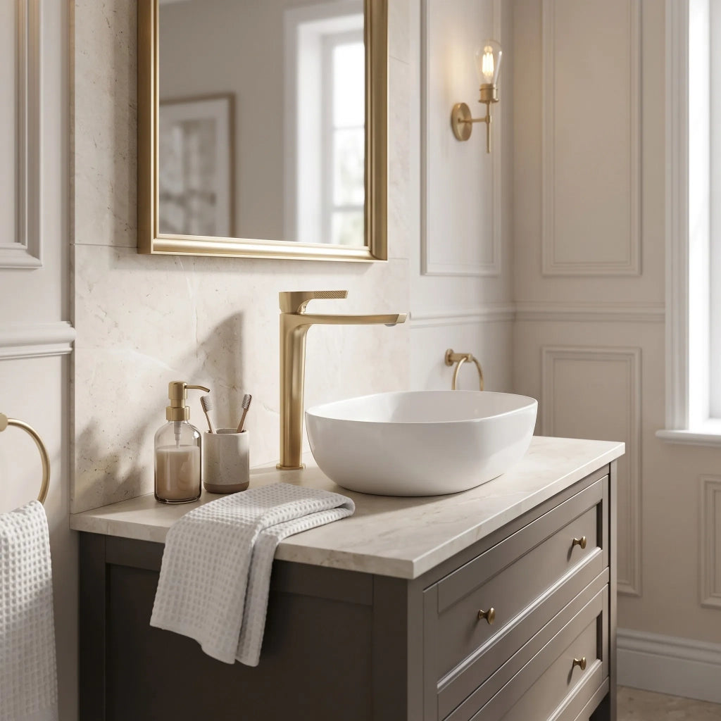 Rubinetto Da Lavabo Premium Rea Maxim Brush Gold High