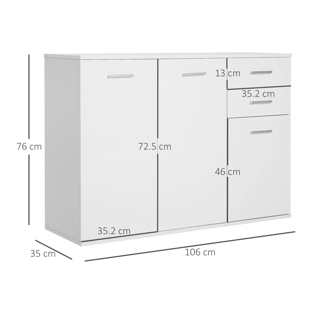 Cassettiera ¨C Zephmum ¨C Bianco 106x35x76 Legno