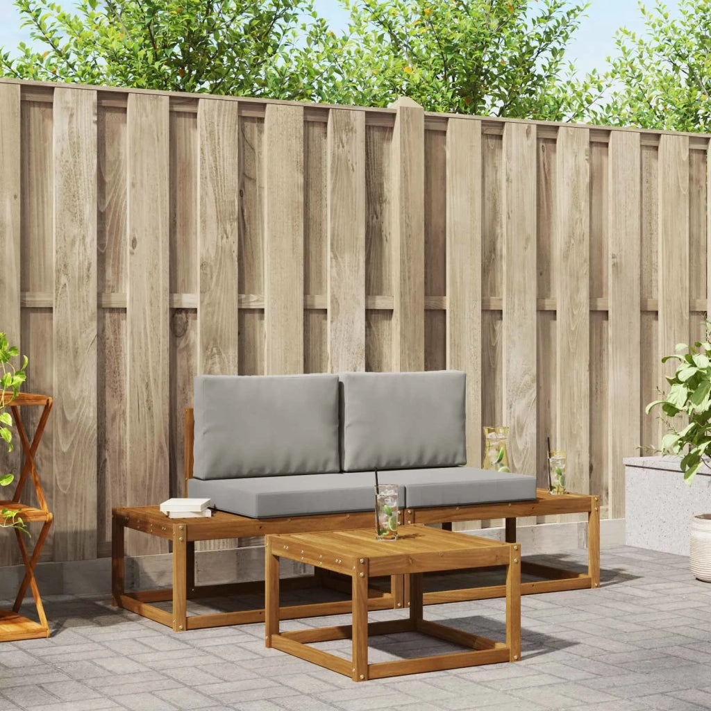 Set di divani da esterno con cuscino 3 pcs Naturale
