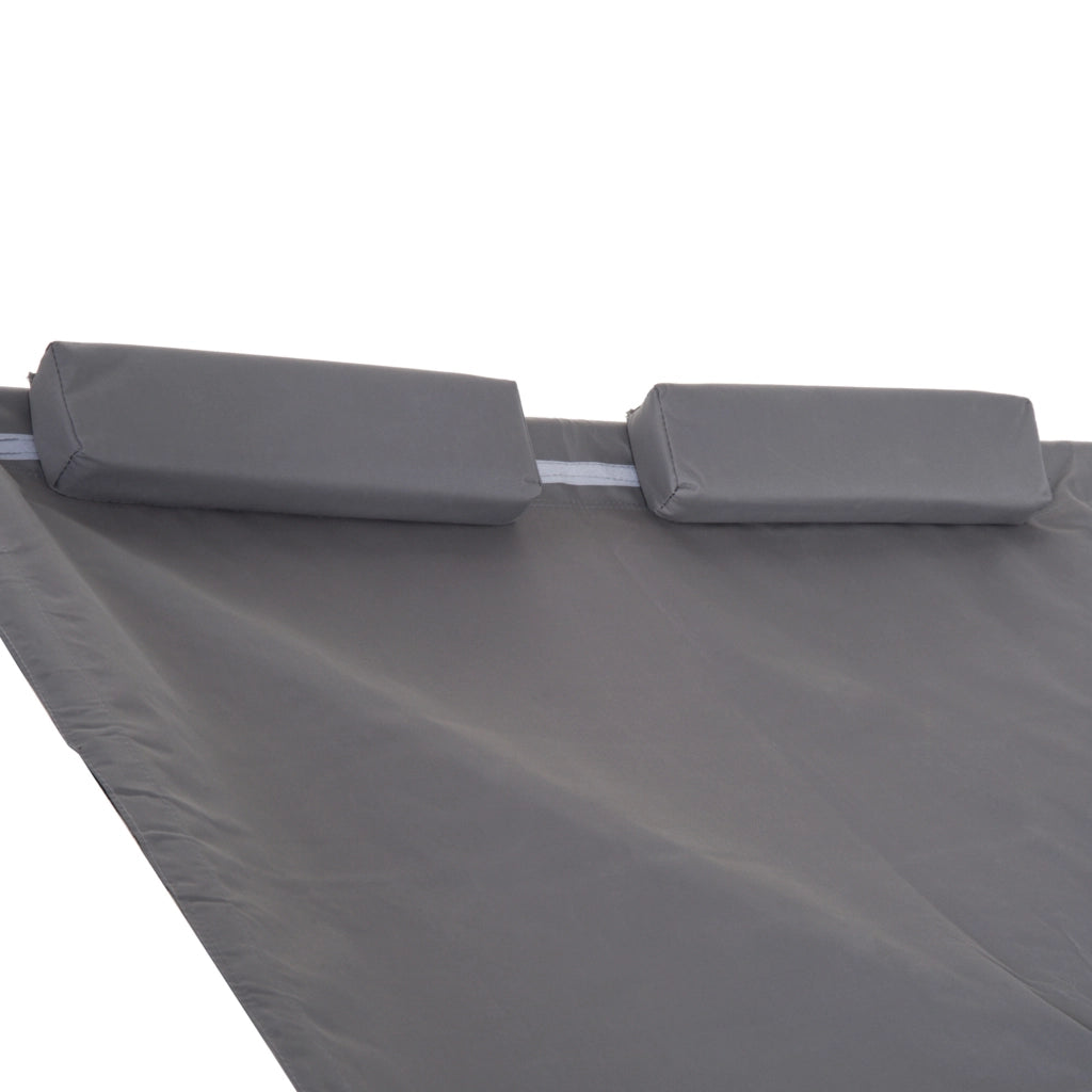 EasyComfort Lettino Matrimoniale 2 Posti Parasole Regolabile da Esterno e Giardino 200x175x134cm Grigio
