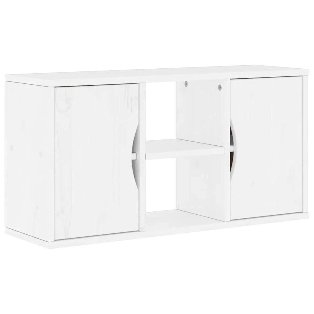 Mobile porta TV ODDA pratico e moderno contenitore per soggiorno o camera da letto 79 x 24 x 40 cm legno massello bianco 02_0058051