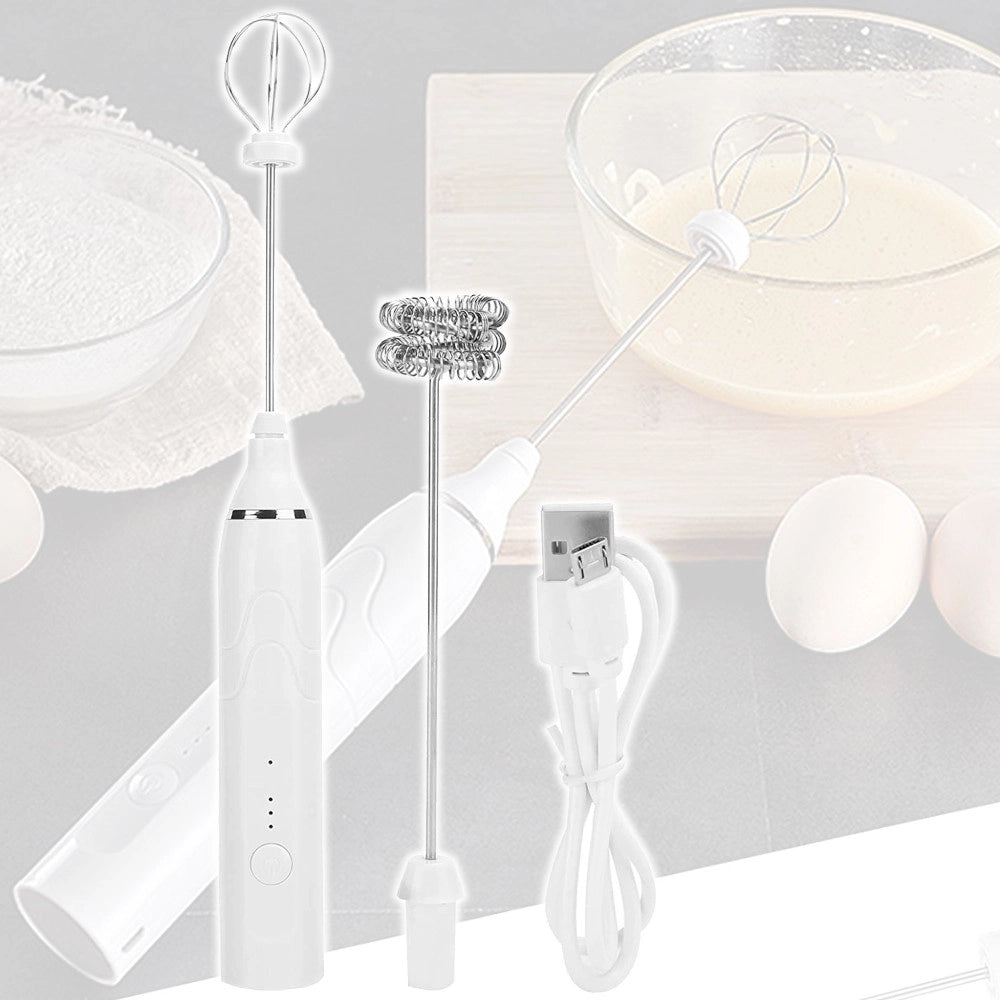 Trade Shop - Mini Miscelatore Agitatore Q-jb31 Doppia Testa Frullino Per Caffè Latte Uova -
