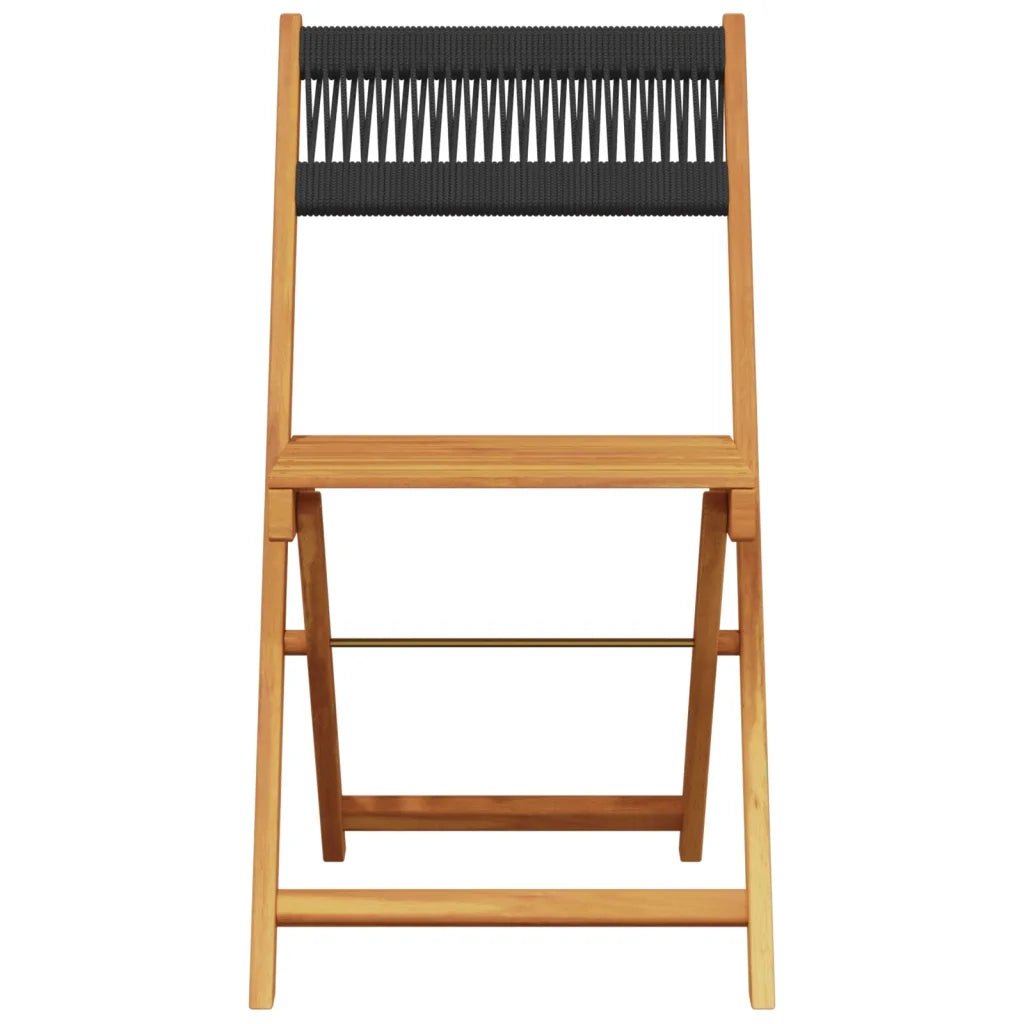 Sedie da Giardino Pieghevoli 6pz Nere Legno Massello di Acacia 3214602