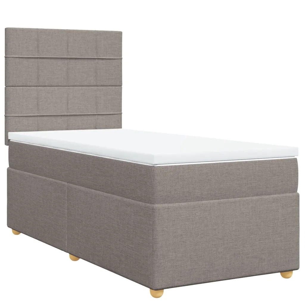 Giroletto a Molle con Materasso Tortora 90x190 cm in Tessuto
