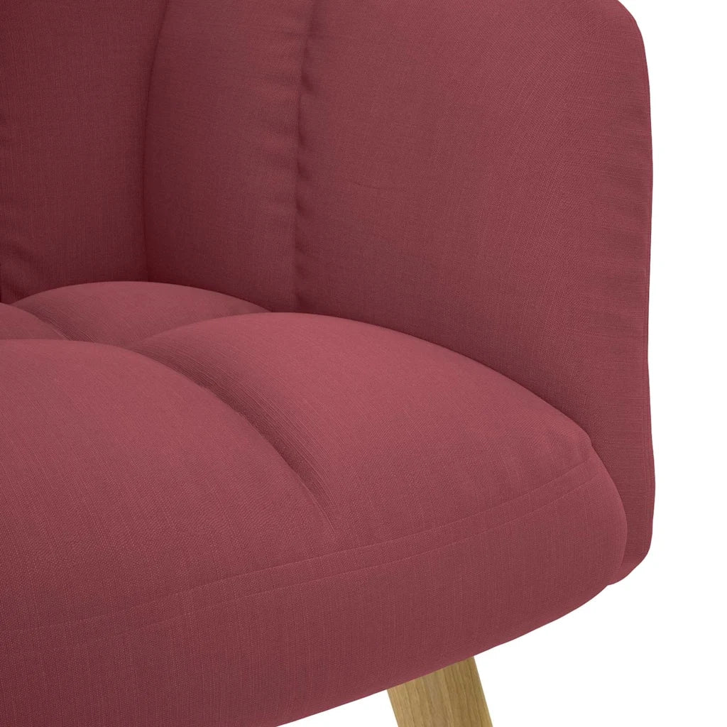 Poltrona Relax | Sedia Relax con Poggiapiedi Rosso Vino in Tessuto