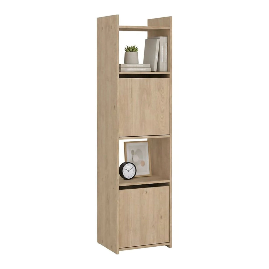 Libreria Julien, Scaffale da ufficio, Mobile portalibri, Biblioteca, 40x34 h155 cm, Rovere