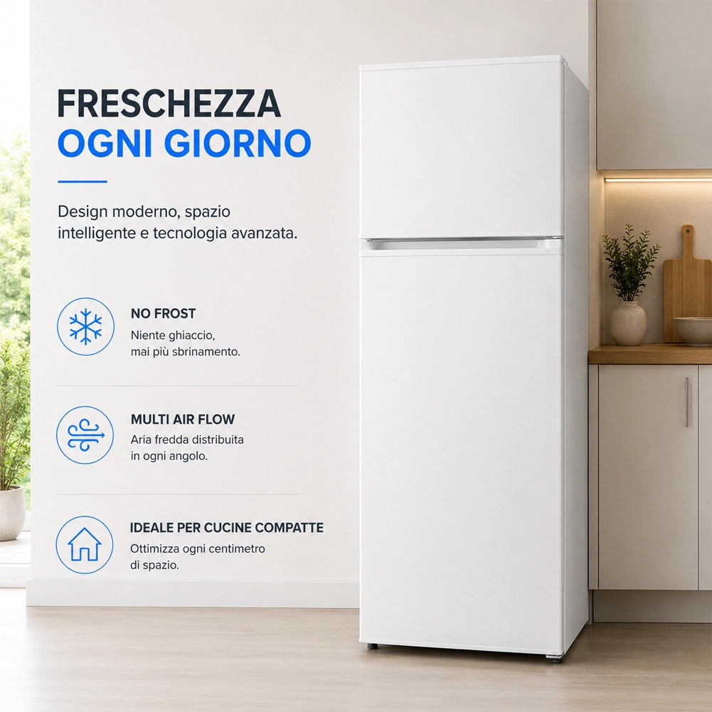 Frigorifero Bianco 413L con Congelatore Tecnologia No Frost Frigo 70x67x172.3 cm