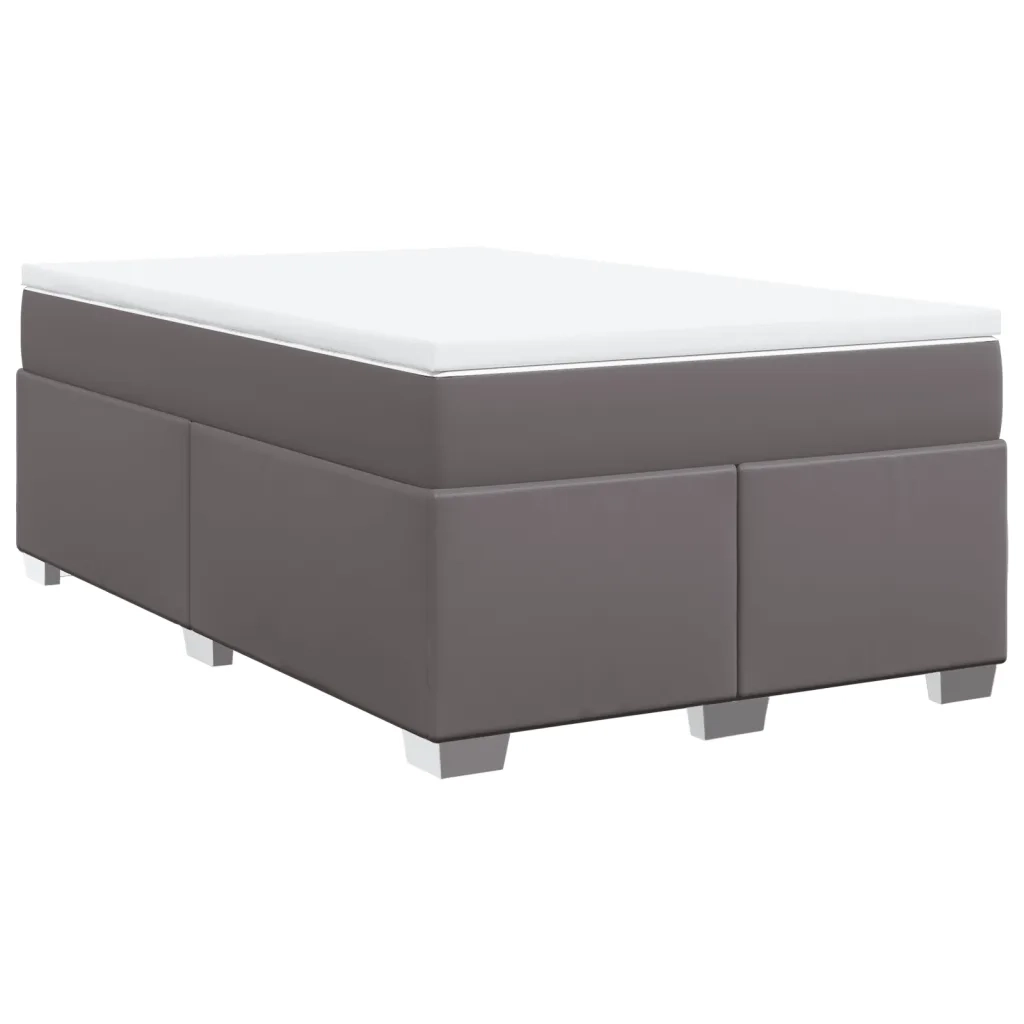 Giroletto a Molle con Materasso Grigio 120x190 cm in Similpelle