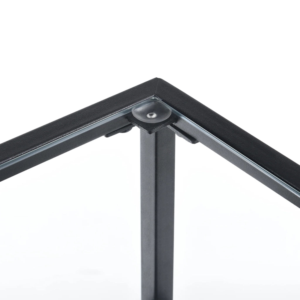 Tavolino laterale 55 x 45 x 45 cm nero trasparente 03_0008627