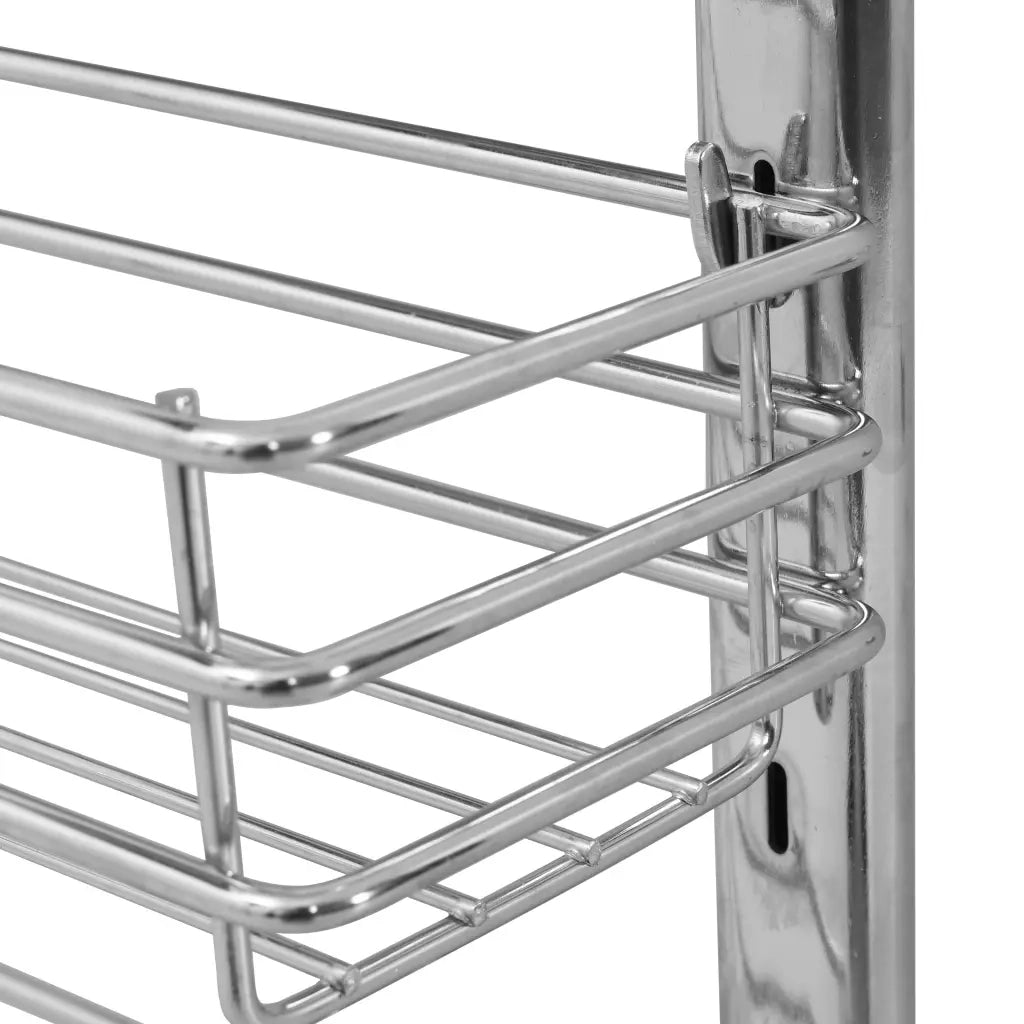 Cestino da Cucina in Rete a 3 Livelli Argento 47x15,5x55,5 cm 50968