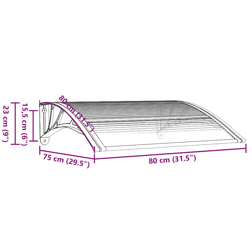 Pensilina per porta nera 80x75 cm in policarbonato CFW7594864