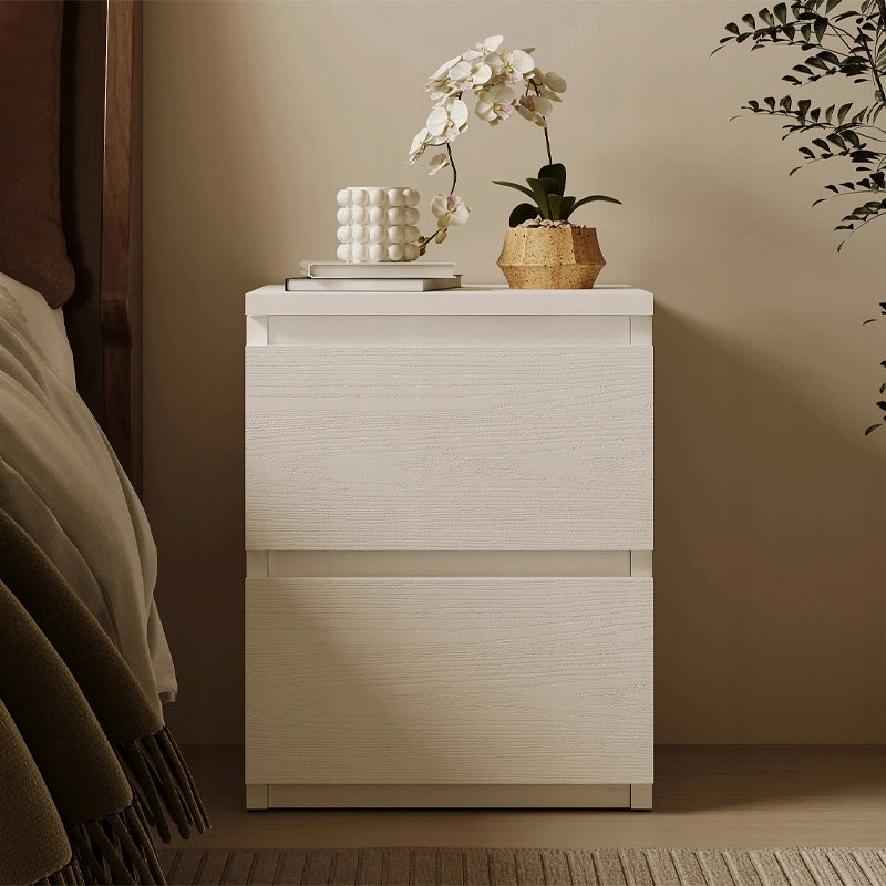 Comodino tavolino per camera da letto soggiorno 2 cassetti loft bianco moderno