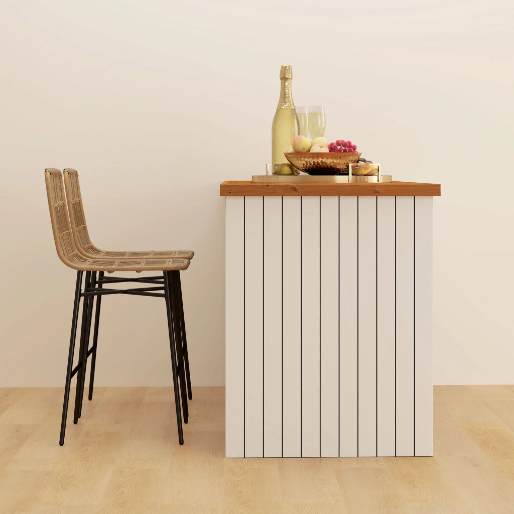Sgabelli da Bar con Schienale e Seduta in Rattan ¨C zephmum ¨C Marrone