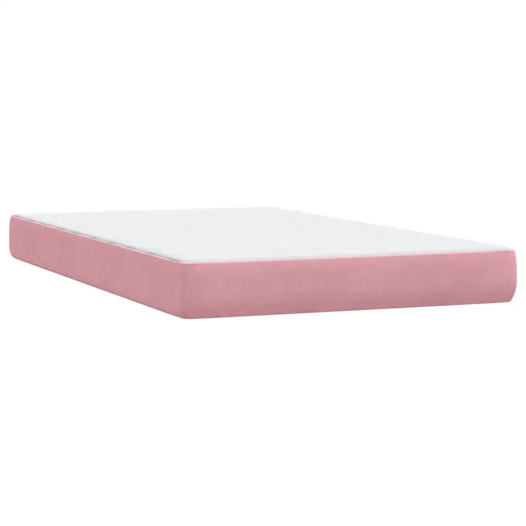 Letto a Molle con Materasso e LED Rosa 120x220 cm in Velluto 3317216