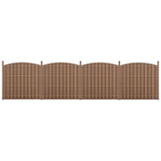 Recinzione frangivento/schermo per la privacy semicircolare in legno composito WPC 4 pezzi 185 x 747 cm marrone 03_0000228