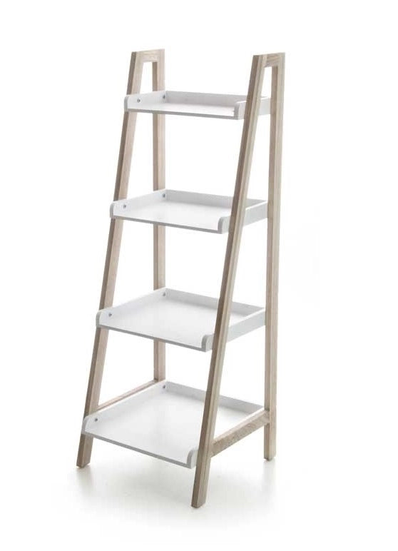 MAURY'S SCAFFALE IN LEGNO BIANCO DA BAGNO CON 4 RIPIANI 36X35X100 CM