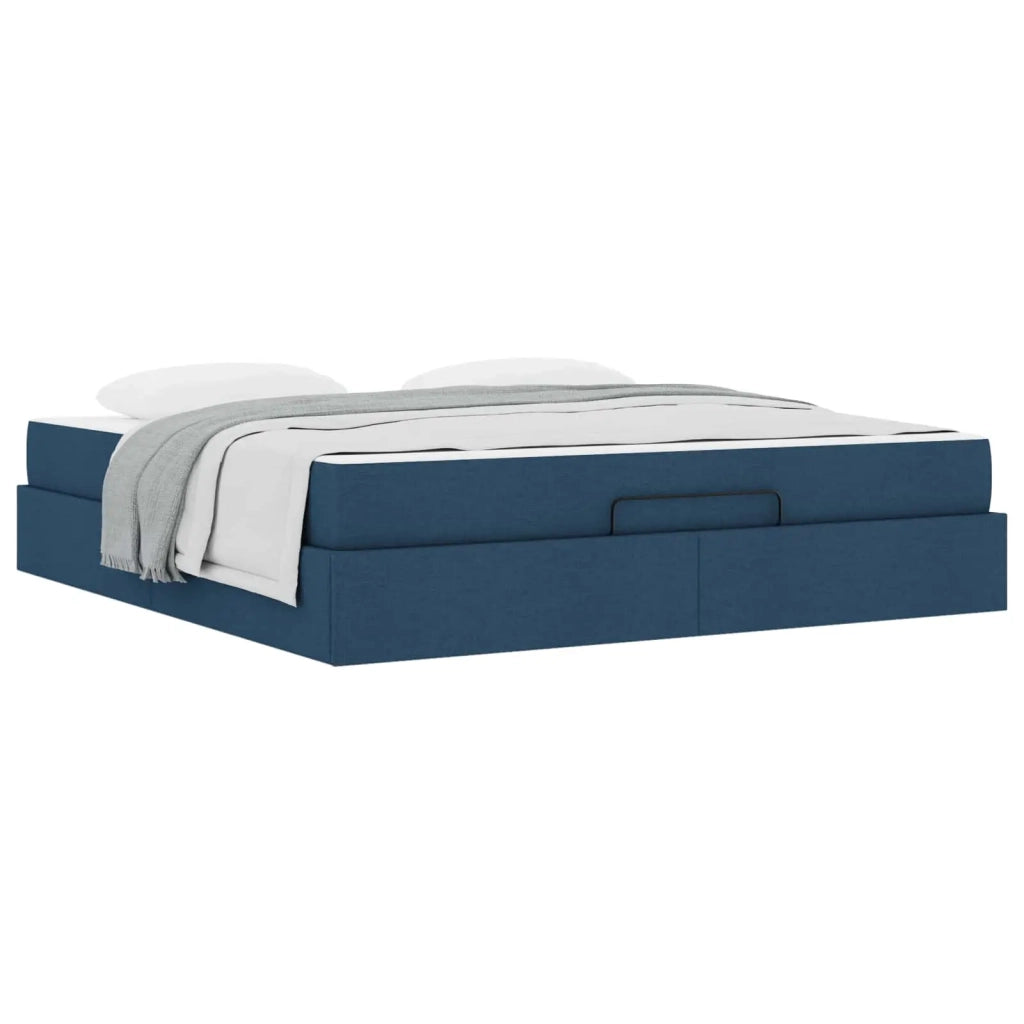 Struttura letto con materasso 2 pcs Blu Tessuto 3399514