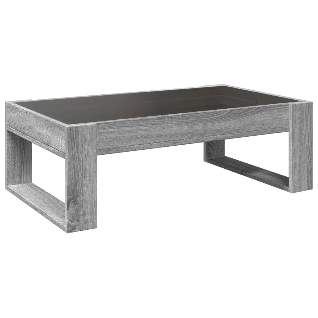 Tavolino da Salotto con LED Infinity Grigio Sonoma 90x53x30 cm