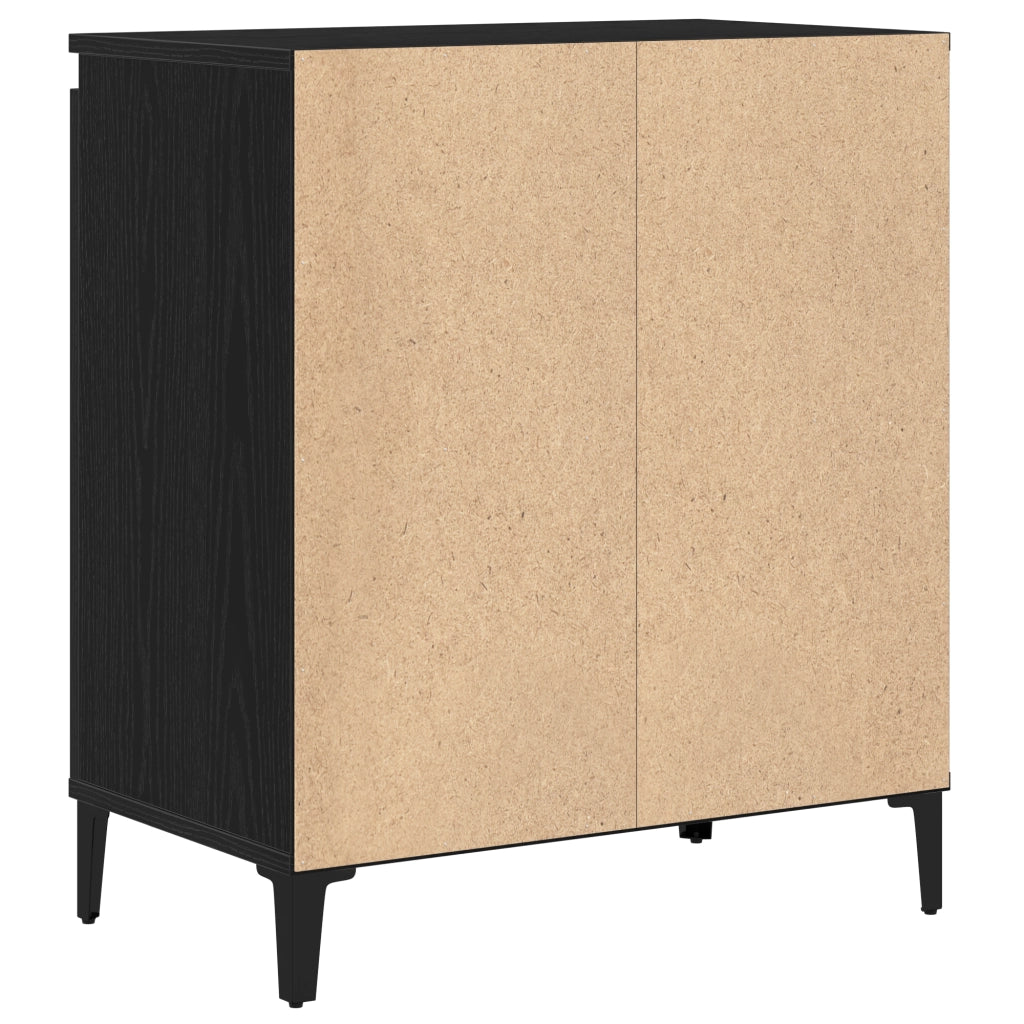 Credenza Nera in Rovere 60x35x70 cm in Legno Ingegnerizzato
