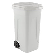 BIDONE IMMONDIZIA CARRELLATO 'OTTANTA' Lt. 80 - grigio/coperchio blu  - MOBIL PLASTIC
