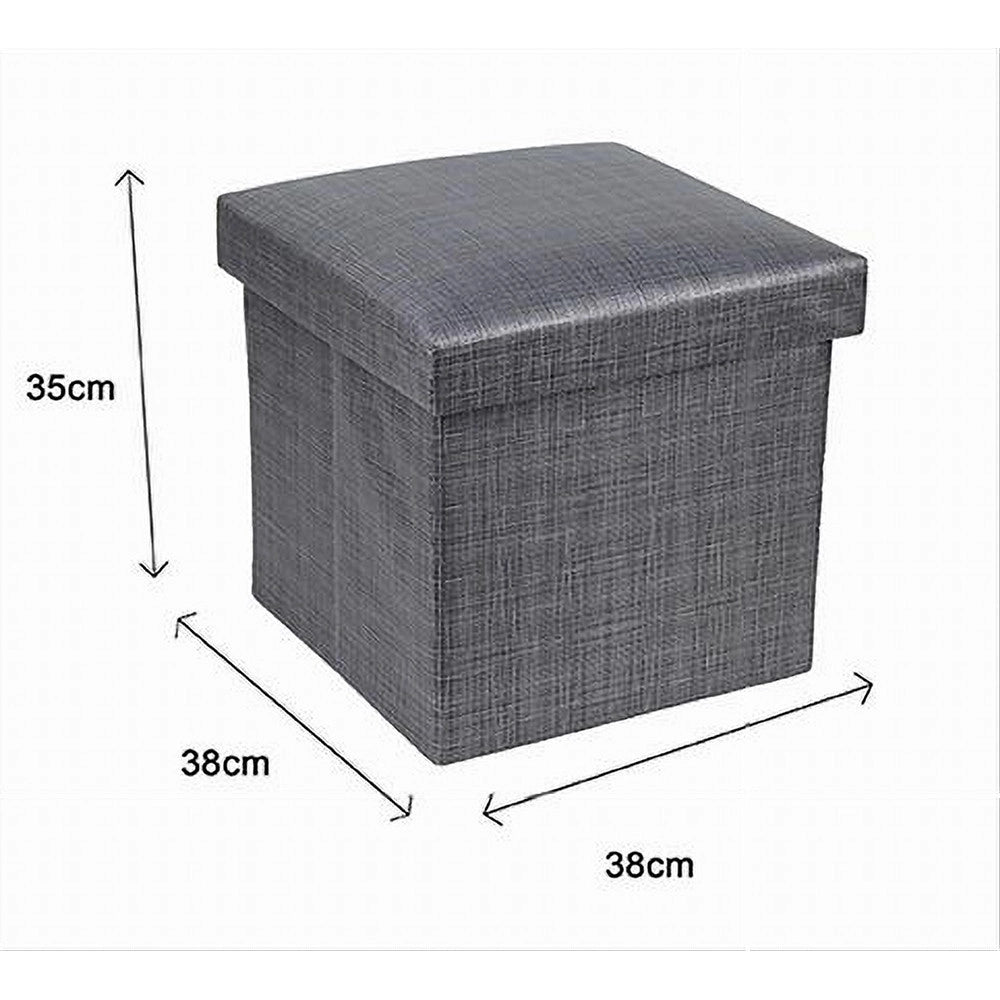Trade Shop - Pouf Puff Contenitore Imbottito Portaoggetti Salvaspazio Seduta 38x38x35cm 79420 -