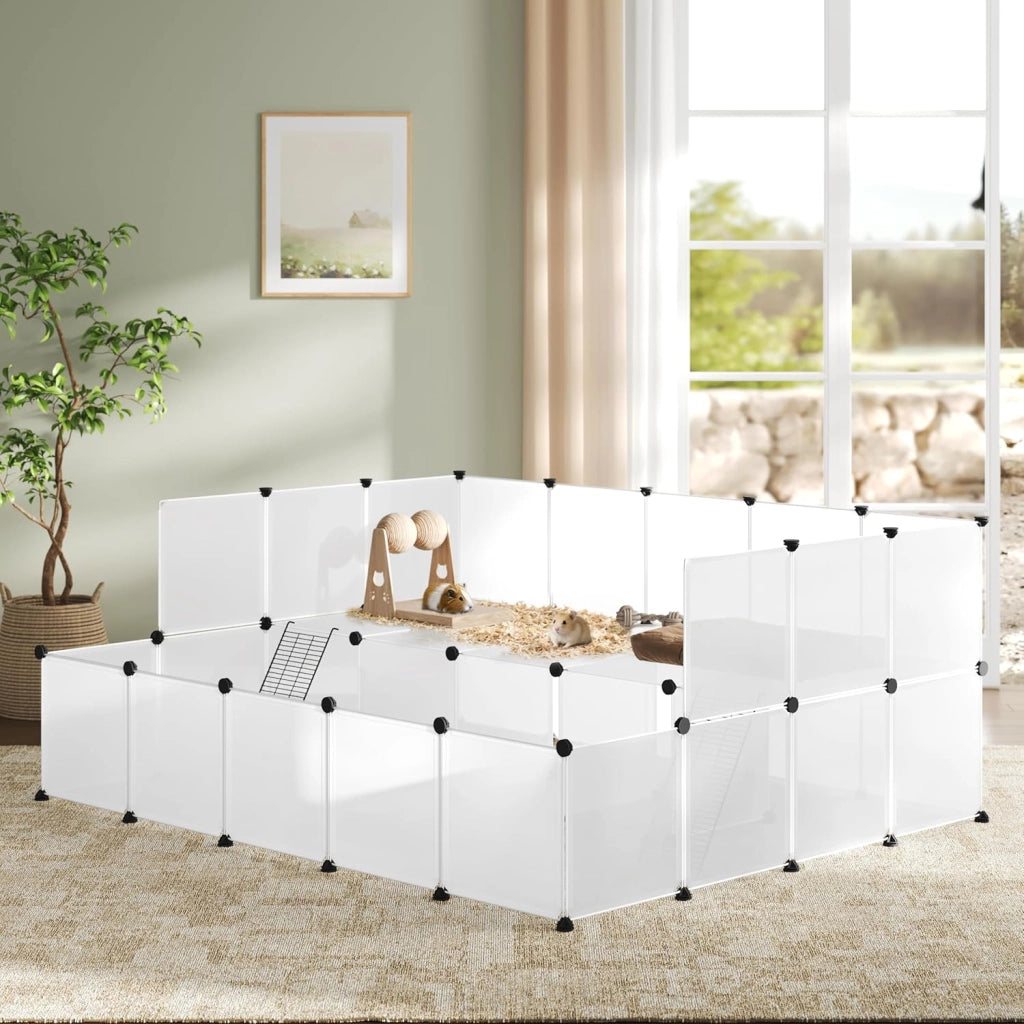 Recinto per Conigli da Interno, Gabbia Porcellino d'india, Bianca 181x145x72cm