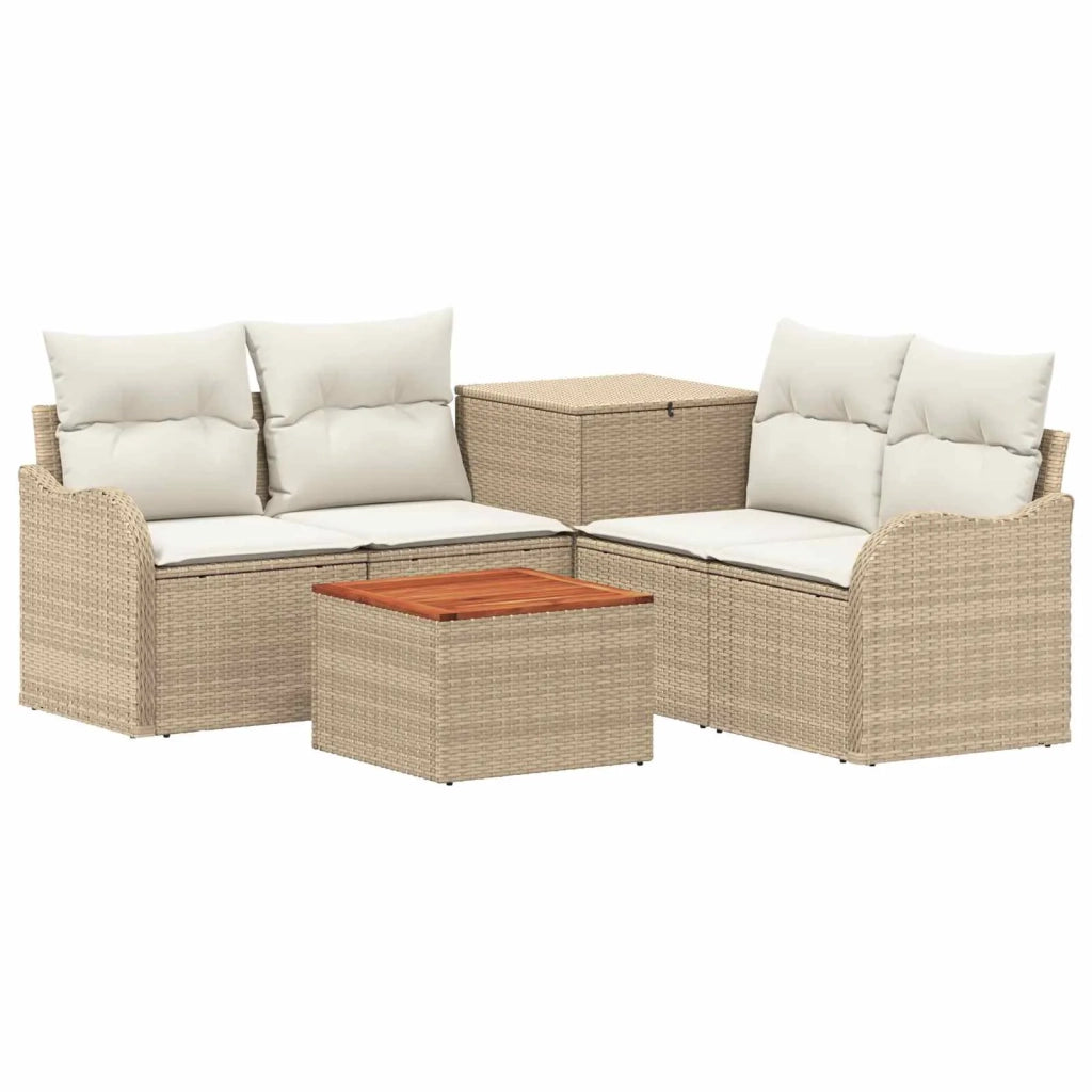 Set di divani 6 pz Beige e Bianco Crema 3447146