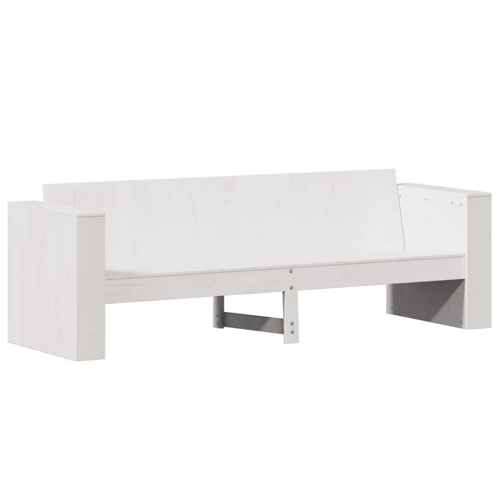 Divano Giardino 3 Posti-Sofa da Giardino-Divanetto da esterno Bianco 189x60x62 cm Legno Massello Pino