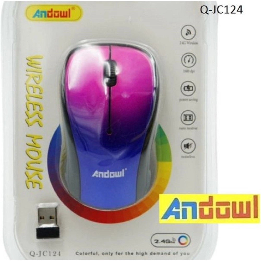 Trade Shop - Mouse Wireless Colorato Senza Fili 2.4g 1600dpi Q-jc124 Connessione Usb Computer -