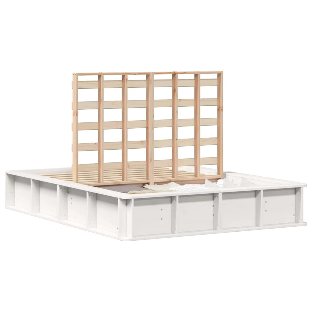 Struttura del letto Bianco 140 x 190 cm Pino massello 3385722