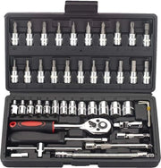 46 set di chiavi a rasoio - set di chiavi a rasoio a 1/4 pollici con set di bit e barra di estensione - metrico - kit di strumenti per auto e uso domestico