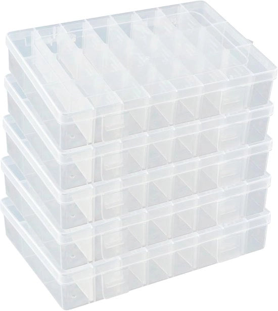 Sistema di Ordinamento con 24 Cassetti Regolabili in Plastica - Organizza i Tuoi Oggetti in Maniera Efficiente