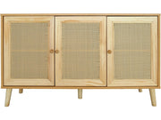 Credenza in stile canna "Neuille" - 120 x 40 x 71,5 cm - Beige