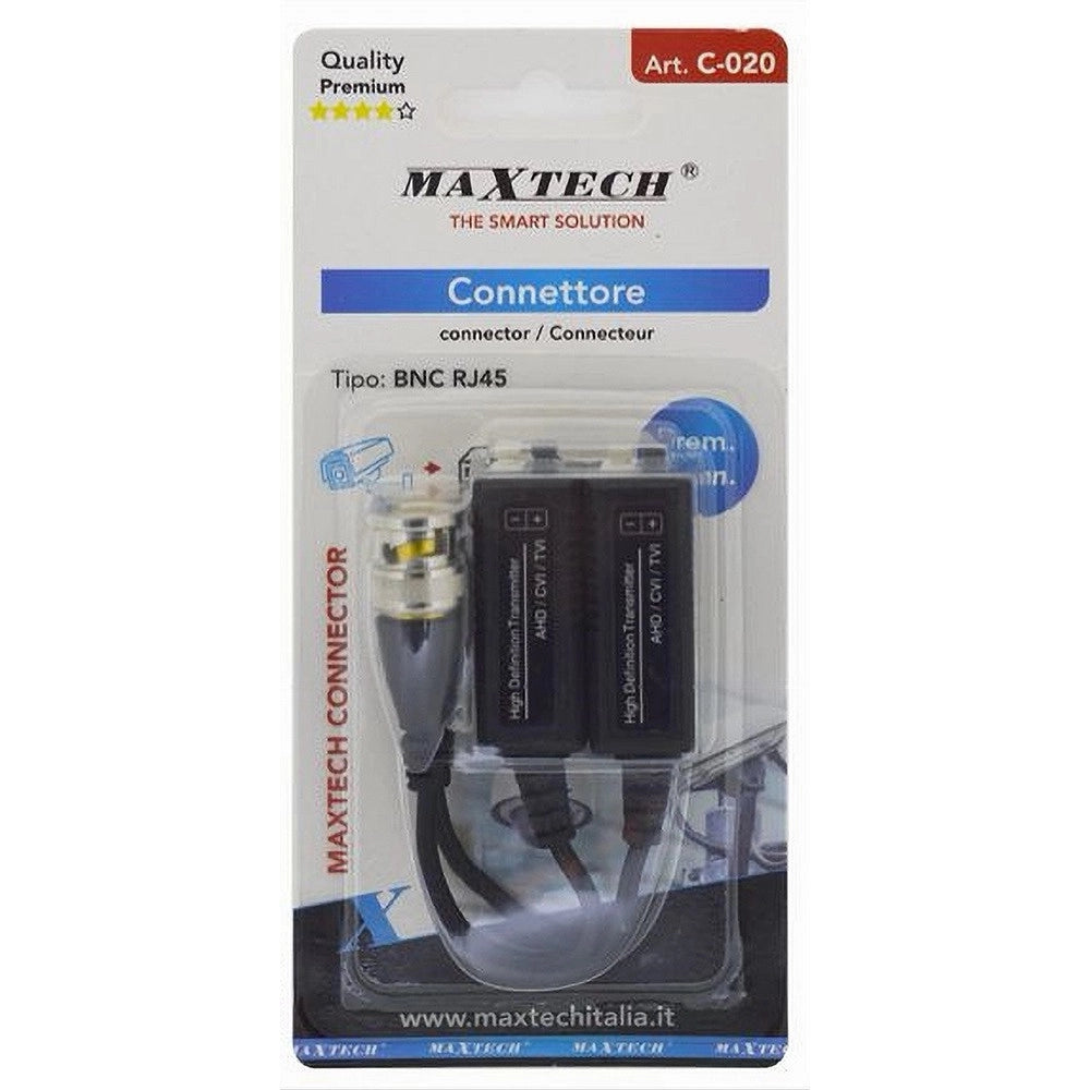 Trade Shop - Adattatore Connettore Bnc Cat5-cat6-cat7 2 Bnc Maschio Per Telecamera Maxtech C-020 -