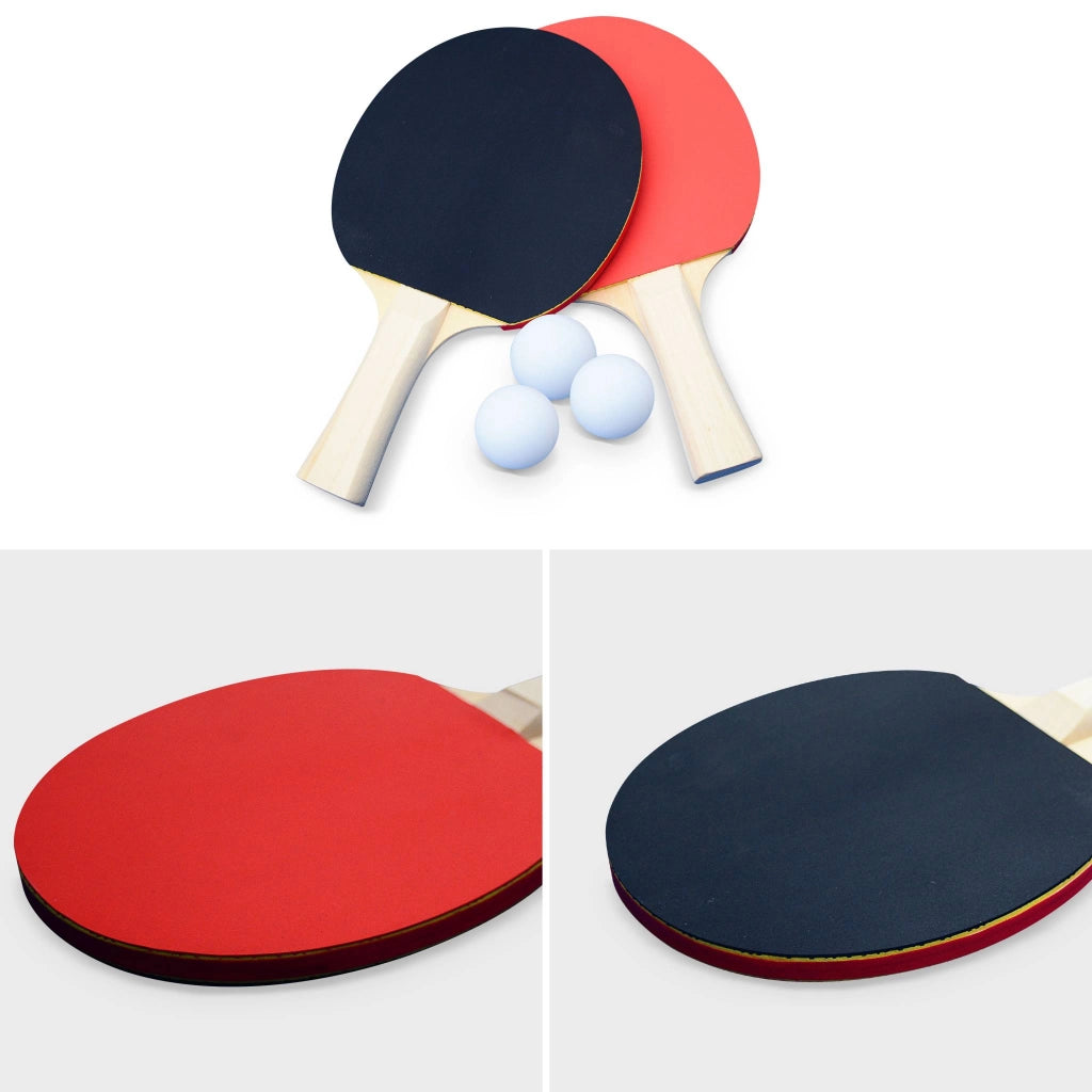Tavolo da ping pong pieghevole per esterni con 4 racchette e 6