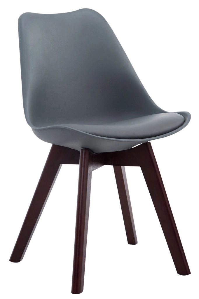 Set di 4 sedie per visitatori in similpelle Borneo grigio,noce