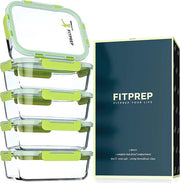 Decine di vetro, set da 10 pezzi, 5 contenitori da pasto + 5 coperchi, contenitori di stoccaggio premium con coperchio Lifetime Lasting, 880 ml, misura ideale per meal prep