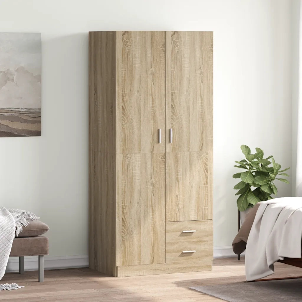 Armadio Rovere Sonoma 80x52x180 cm in Legno Multistrato