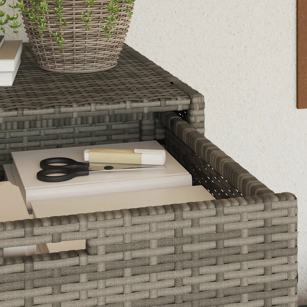 Armadietto Portaoggetti Giardino Grigio 105x55x113cm Polyrattan 365565