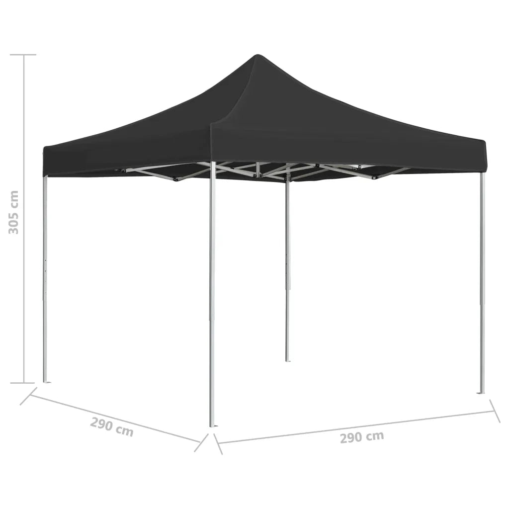 Gazebo Professionale Pieghevole in Alluminio 3x3 m Antracite 45483