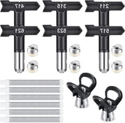 6 set di pistole a spruzzo senza aria - punta adattabile - filtri a 60 Mesh - sistemi di aspirazione vernici - 211 315 417 517 523 621