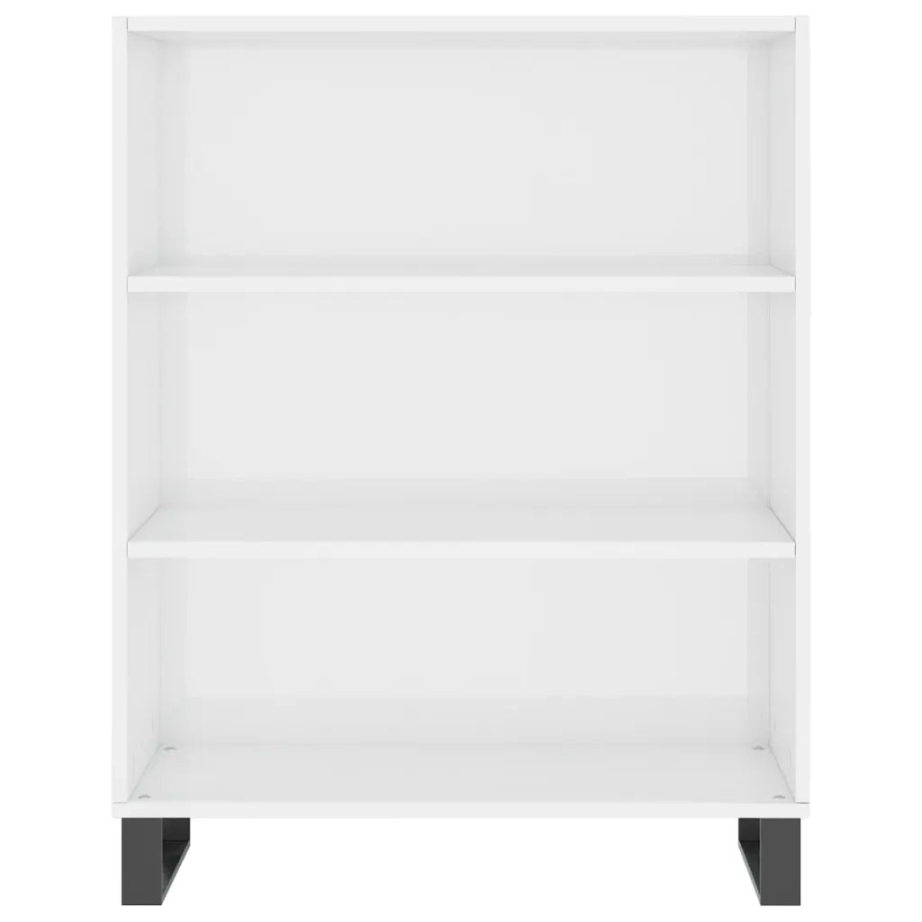 Scaffale Bianco Lucido 69,5x32,5x90 cm in Legno Multistrato 828390